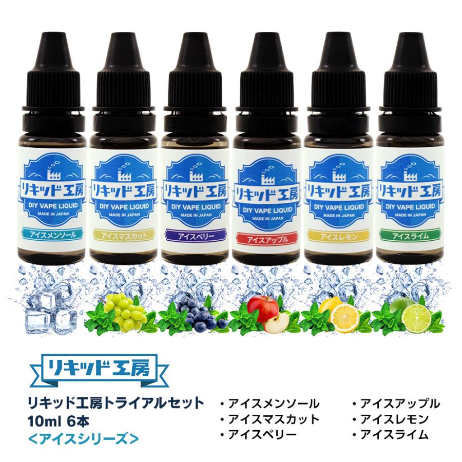 電子タバコ リキッド リキッド工房 10ml お試し6本セット アイス
