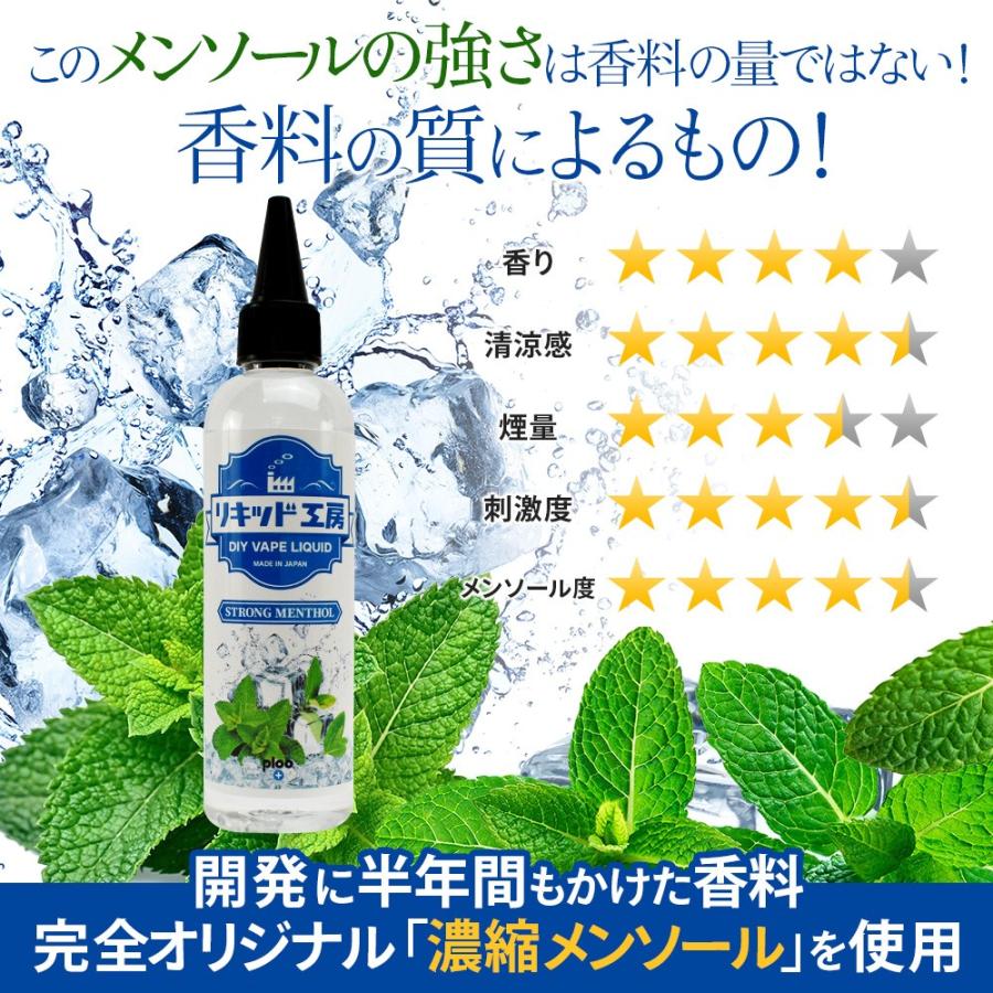 電子タバコ リキッド リキッド工房 ストロングメンソール 120ml 国産 大容量シリーズ VAPE｜ploo-pla｜02