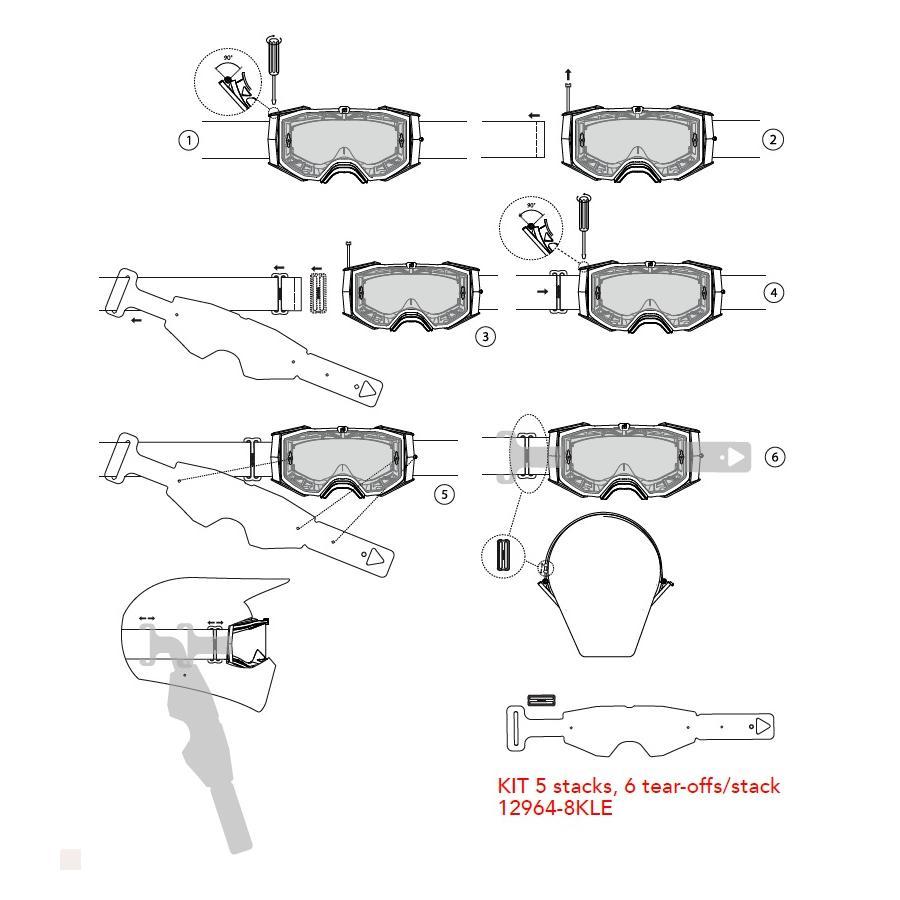 [特価品]アリート オプション 標準ティアオフキット 6枚 8K ゴーグル用 12964-8KLE |  | 01