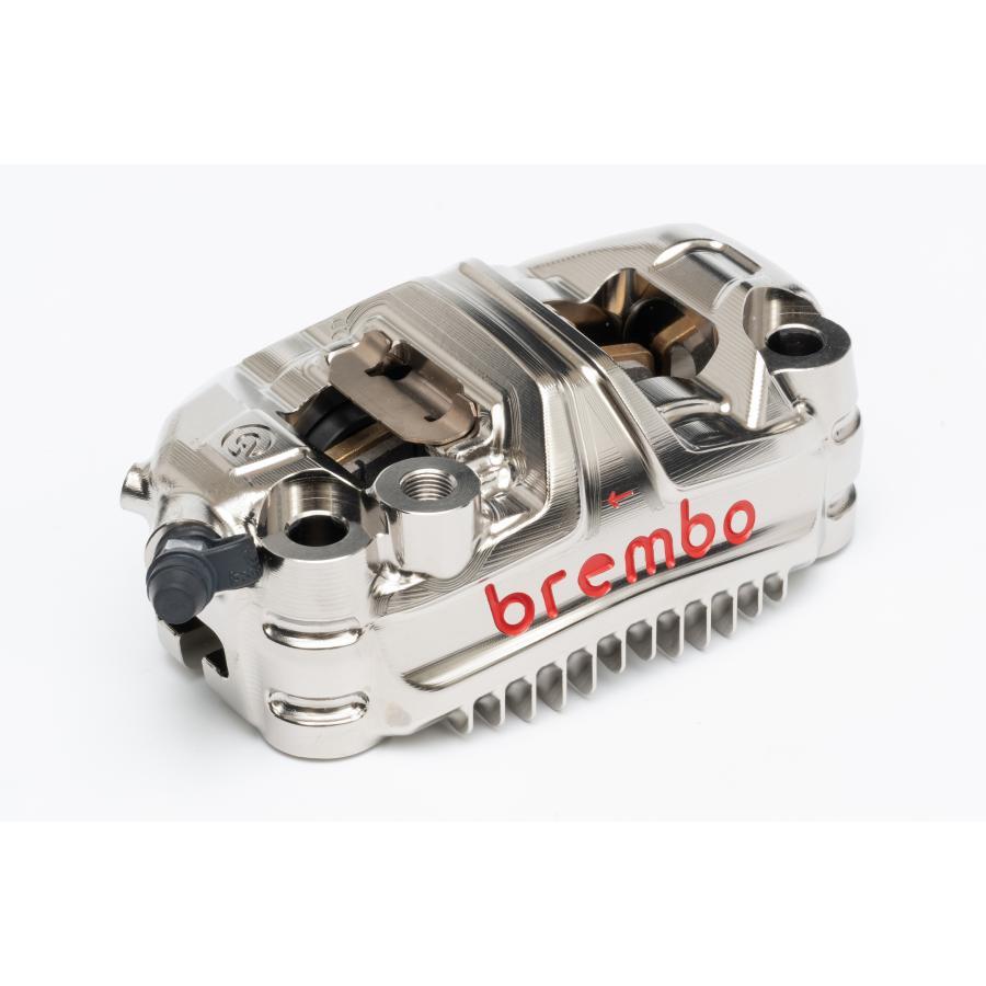 brembo (ブレンボ) GP4-MS ラジアル CNC モノブロック 4P キャリパー ニッケルコーティング レッドロゴ 左右セット Φ30 取付ピッチ:100mm 220-D600-50 | brembo | 01