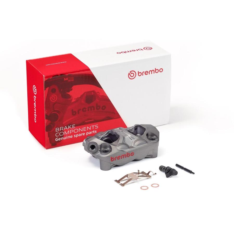 brembo (ブレンボ) Hypure ラジアル モノブロック 4P キャリパー チタニウムアルマイト レッドロゴ 左 Φ30 取付ピッチ:100mm 920-E940-31 | brembo | 02