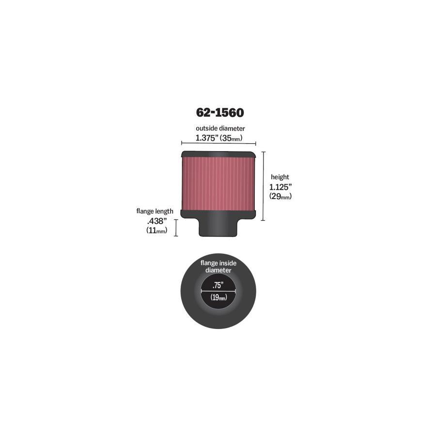 K&N (ケーアンドエヌ) ブリーザー/ラバー Φ19(35X29) メス 62-1560 |  | 05