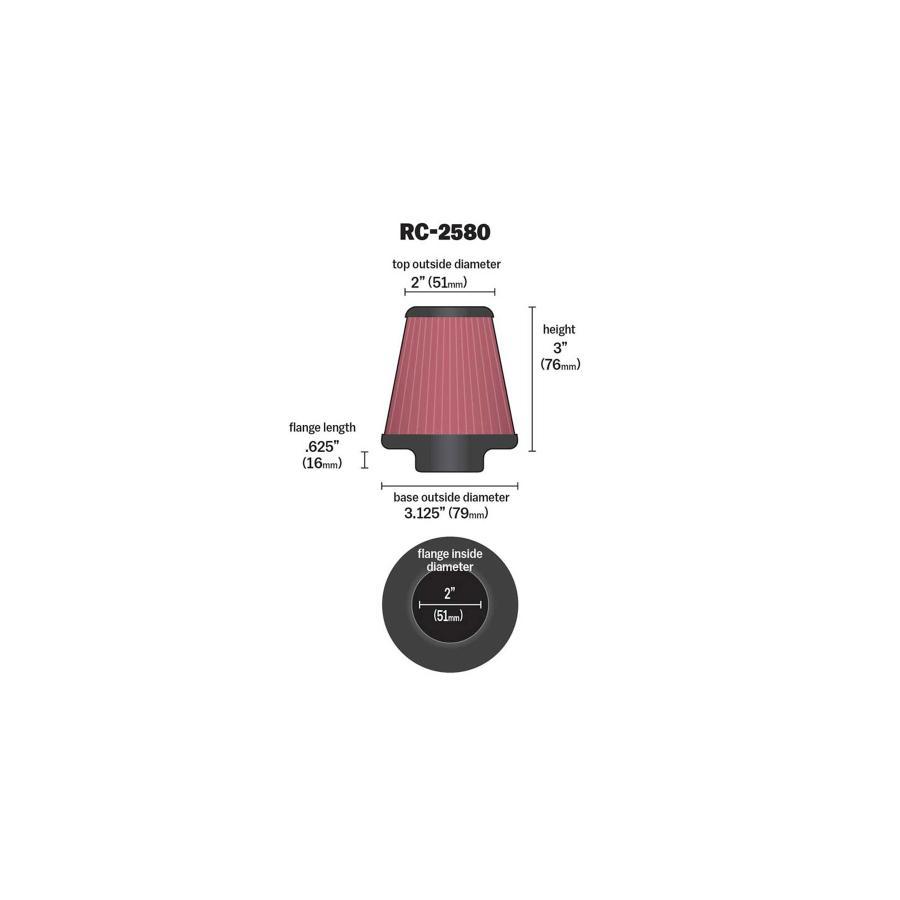 K&N (ケーアンドエヌ) ラウンドテーパー/クローム Φ51(51:79X76) RC-2580 |  | 01