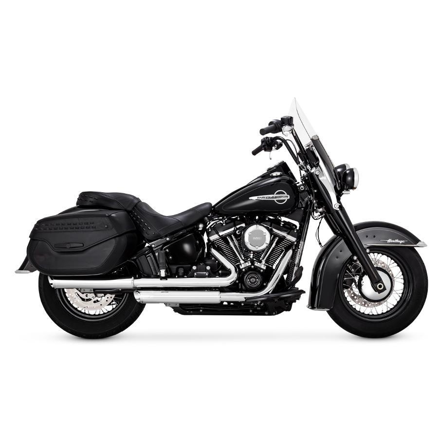 バンス＆ハインズ TwinSlash PCX 3in スリップオンマフラー ツインスラッシュ 3インチ スリップオンマフラー クローム マフラー SOFTAIL FLHC（S)/FLDE | VANCE＆HINES | 01