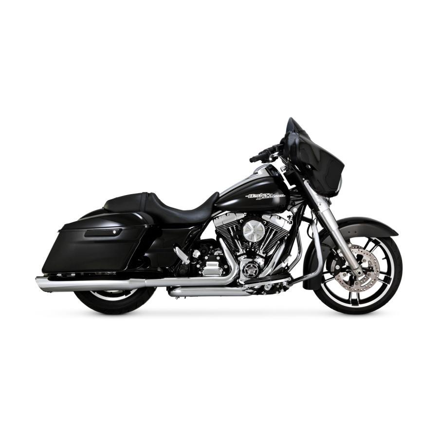 VANCE & HINES（バンス＆ハインズ） TwinSlash Round ツインスラッシュ ラウンド スリップオンマフラー クローム マフラー TOURING 95-16 1801-0392 | VANCE＆HINES | 01