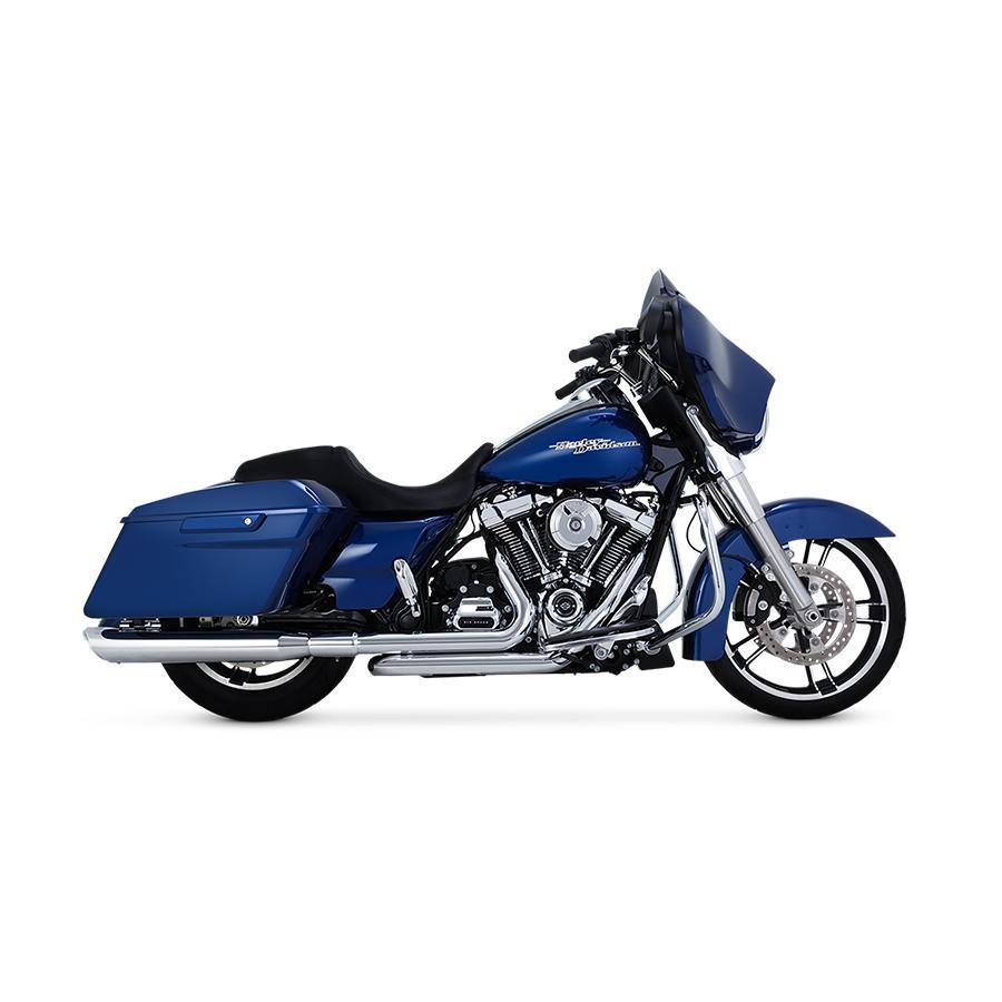 VANCE & HINES（バンス＆ハインズ） TwinSlash Round ツインスラッシュ ラウンド スリップオンマフラー クローム マフラー TOURING(M8) 1801-1070 | VANCE＆HINES | 01