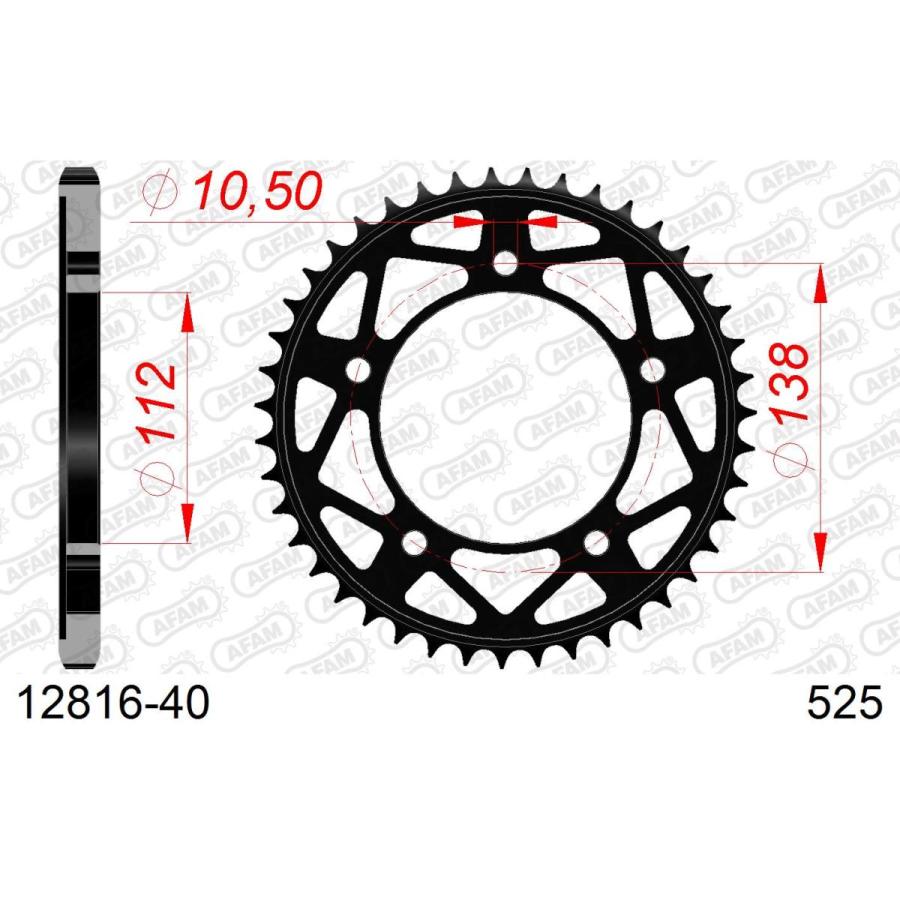 アファム Rスプロケット 525-40 スチール ブラック YZF-R1/M　15-21 12816-40 |  | 01