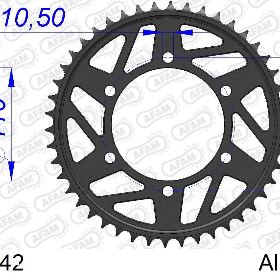 AFAM (アファム) Rスプロケット 520-42　AUL ブラック YZF-R1 520CONVERT 98-14/GSX-R1000 520CONVERT 09-10 13814K-42 |  | 01