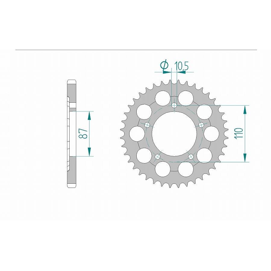 AFAM (アファム) Rスプロケット 525-45 BANDIT400/V/VZ 85-89/GSX-R400 88-/SV650N/S 99-07 15404-45 |  | 01