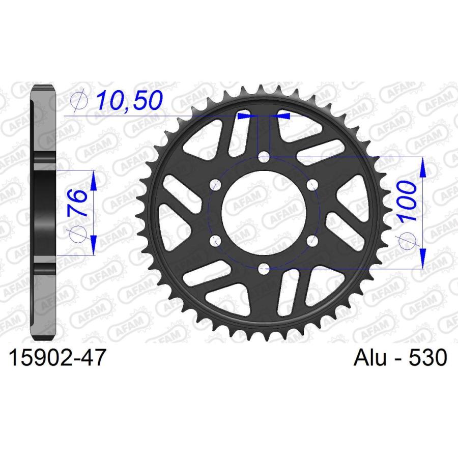 アファム Rスプロケット 530-47 アルミ ガンメタ GSX400FS IMPULSE 82/GSX-R1100(REAR 6H)530CONVE |  | 01