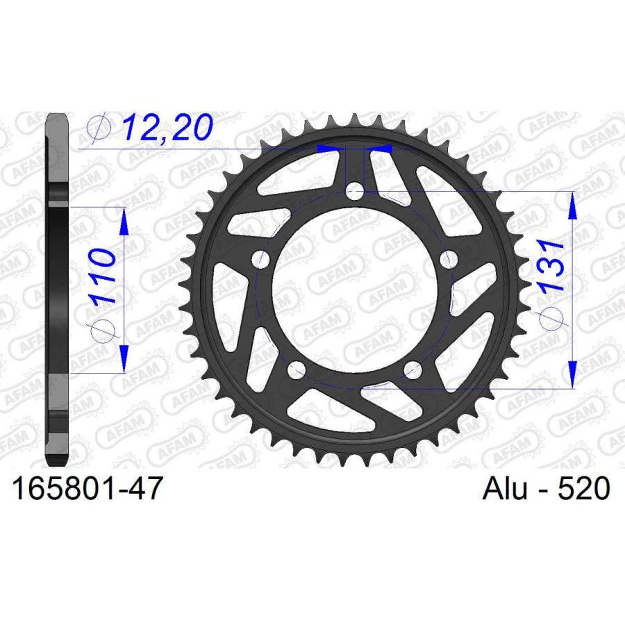 [特価品]アファム Rスプロケット 520-47 アルミ ガンメタ S1000RR #520 09-10 165801-47 |  | 01