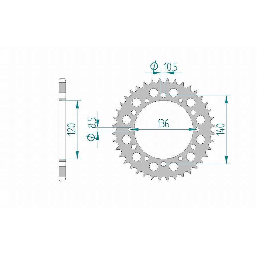 AFAM (アファム) リアスプロケット 520-48 RZ250R/RR/RZ350R/RR/ZRX400/II 520CON 94- 17404-48 |  | 01