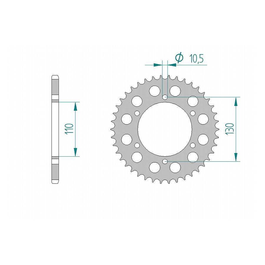 AFAM (アファム) リアスプロケット 520-43 NINJA250R ZEPHYR400 ELIMINATOR250/GPX250 17500-43 |  | 01