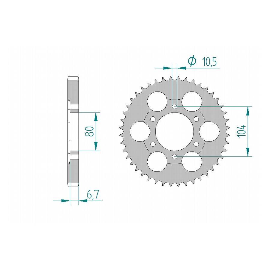 AFAM (アファム) リアスプロケット 530-42 ZX-12R NinjaB1-B4 ZZR1200 ZRX1200R/S 17604-42 |  | 01