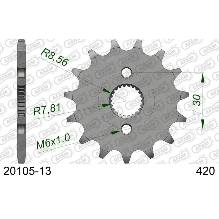 AFAM (アファム) Fスプロケット 420-13 C45鋼スチール XR70 CR80/85 20105-13 |  | 01