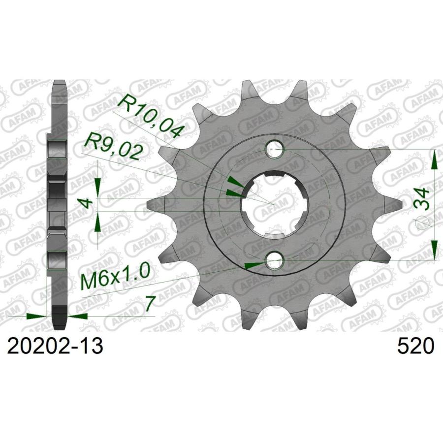 [特価品]アファム Fスプロケット 520-13 C45鋼スチール CR125 TL200 XL200 XR200 20202-13 |  | 01
