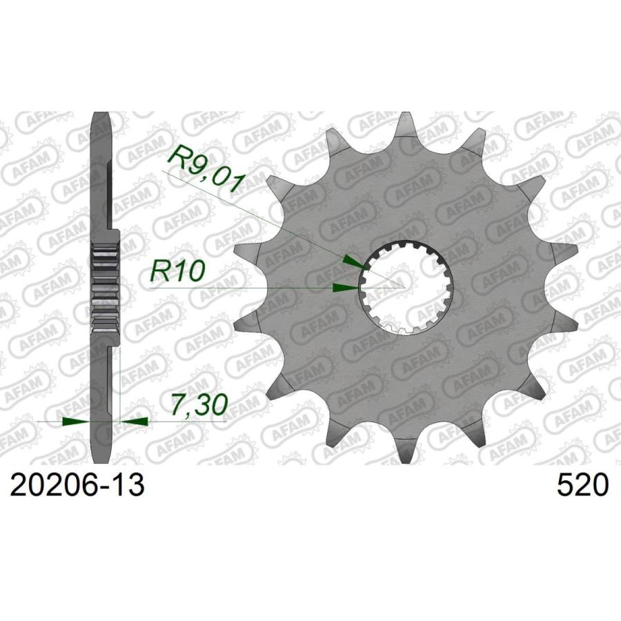 AFAM (アファム) Fスプロケット 520-13 CR125R H-T 87-96/V 97/W、X 98-99/Y、1 00-01/2 02/3 03 20206-13 |  | 01