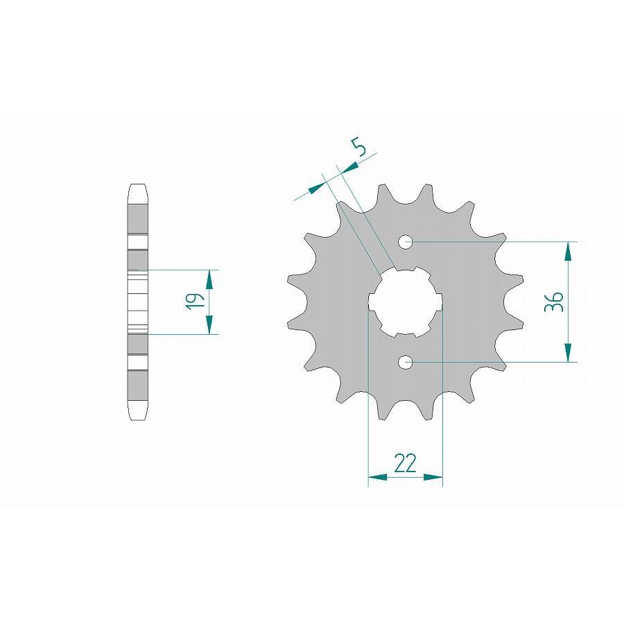 AFAM (アファム) Fスプロケット 428-15 TW125 98-01/TW125 02-06/TW200/E 87-01/TW225E 02-06 21305-15 |  | 01