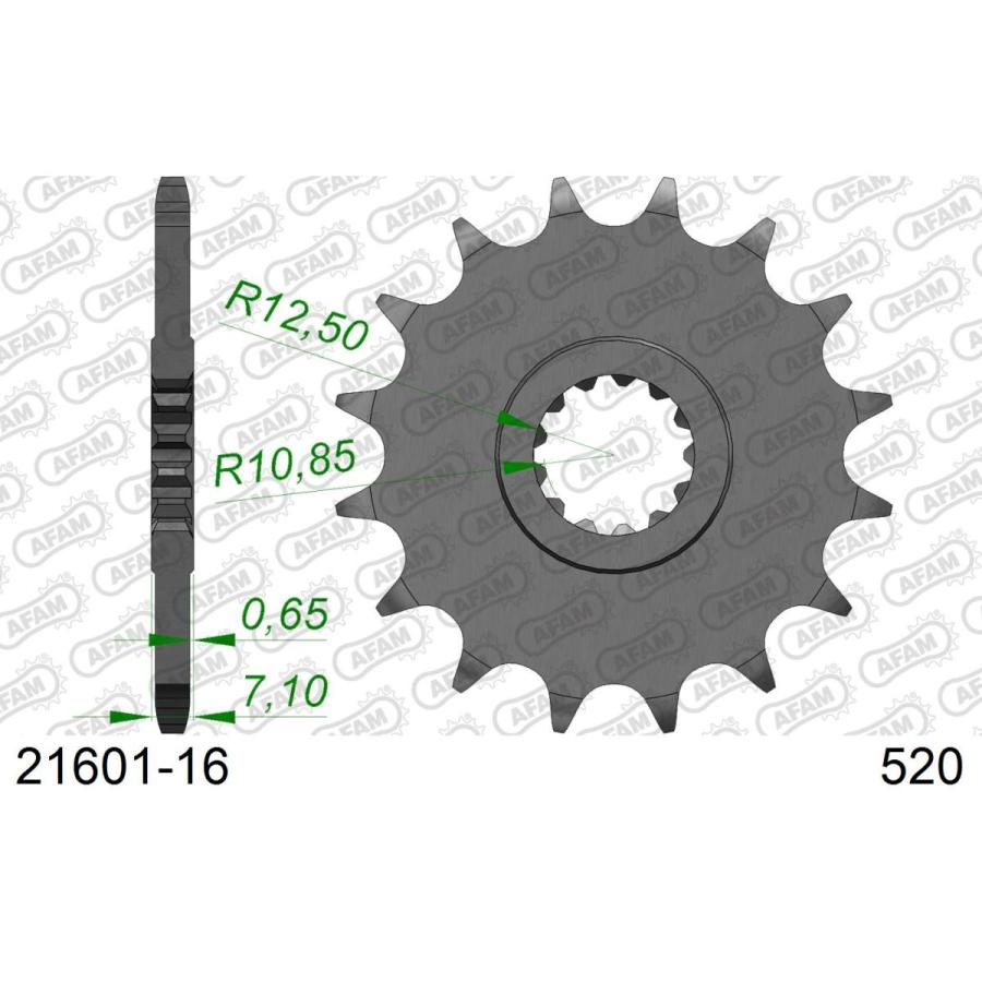 AFAM (アファム) Fスプロケット 520-16 XTZ750 Super Tenere 89-00/KFX-R450(450KSF) 07-10/ZX-6R 07-10 21601-16 |  | 01