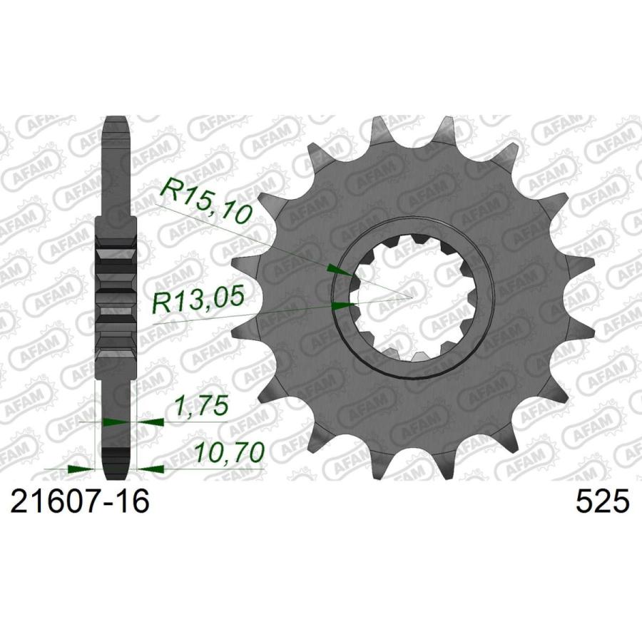 AFAM (アファム) フロントスプロケット 525-16 MT-09 MT-07 FZ8(S) TDM900 21607-16 |  | 01