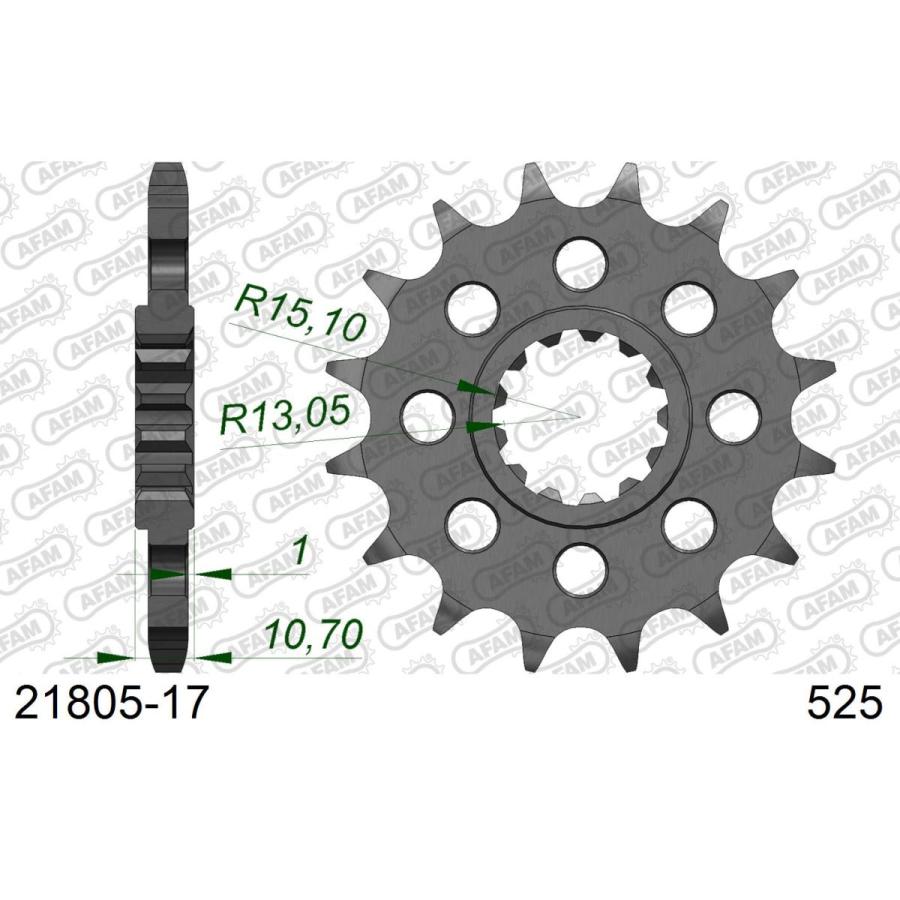 アファム Fスプロケット 525-17 C45鋼スチール YZF-R1 #525 98-10/YZF-R1 SP #525 06 21805-17 |  | 01