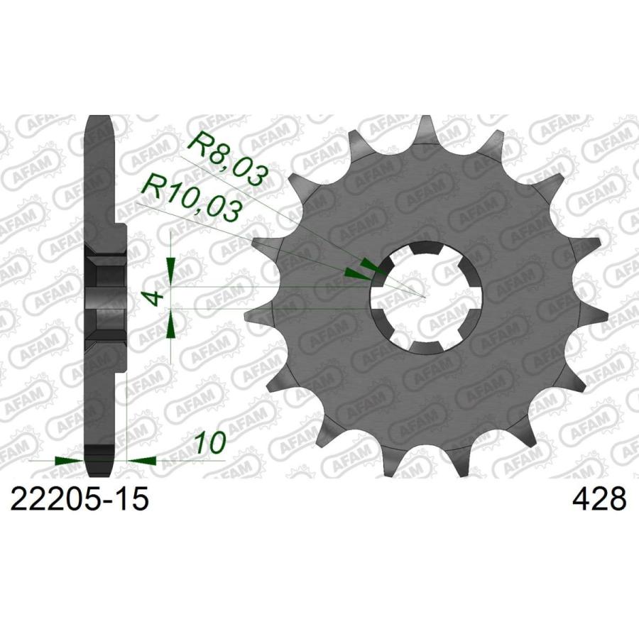 AFAM (アファム) Fスプロケット 428-15 GN125 VL125 INTRUDER 22205-15 |  | 01