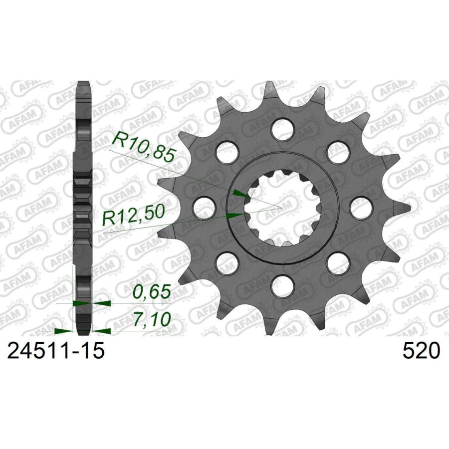 AFAM(アファム) Fスプロケット 520-15 C45鋼スチール ZX-6R/RR 24511-15 |  | 01