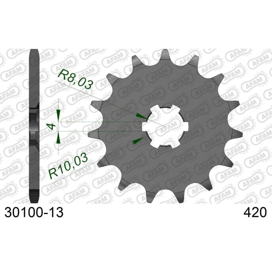 AFAM (アファム) Fスプロケット 420-13 C45鋼スチール DT50 KX60 KX80/85/100 30100-13 |  | 01