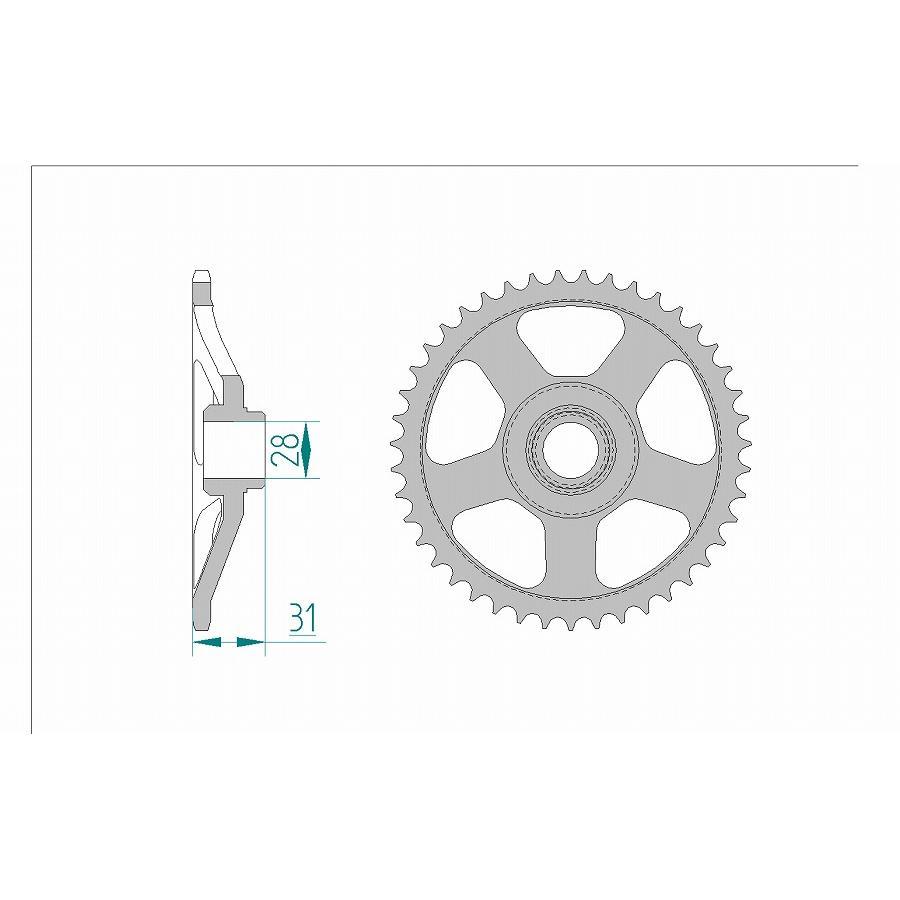 AFAM (アファム) リアスプロケット 415-43 50 RS EXTREMA-REPLICA 95-98 35100-43 |  | 01