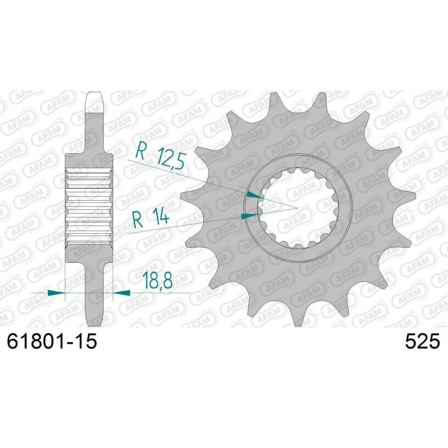 アファム Fスプロケット 525-15 C45鋼スチール 1000 RSV4 R/FACTORY 09-10 61801-15 |  | 01