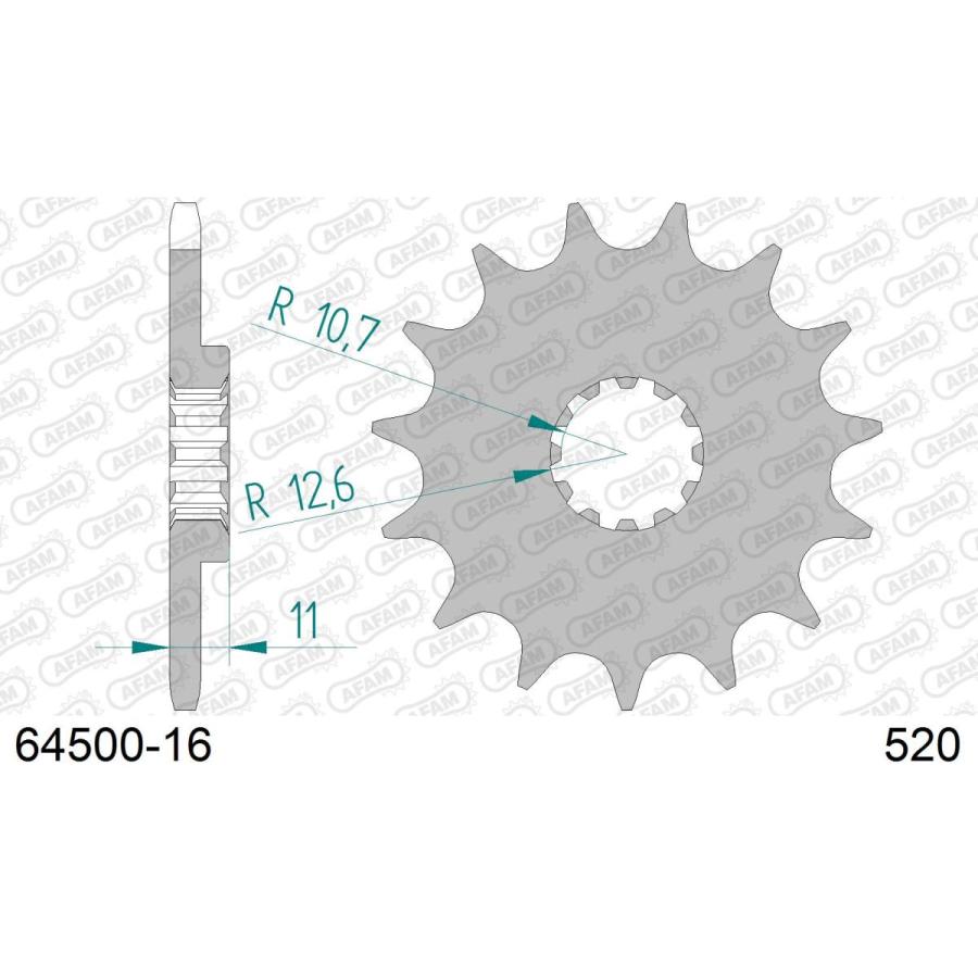AFAM (アファム) Fスプロケット 520-16 C45鋼スチール CR 250 TC250 WR250 64500-16 |  | 01