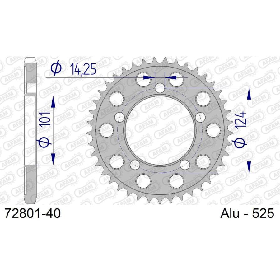 アファム Rスプロケット 525-40 アルミ ガンメタ 950 Supermoto/Supermoto R 990/SMT/Supermoto/R |  | 01