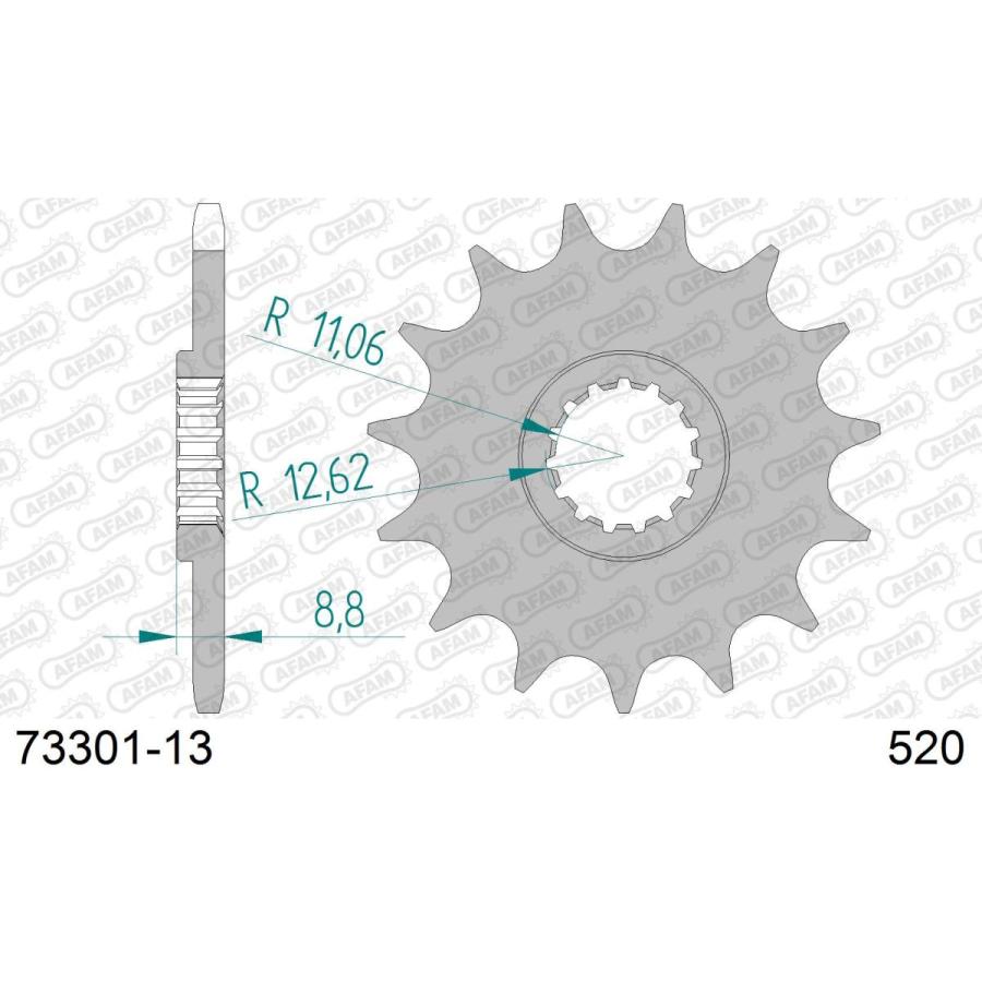 アファム Fスプロケット 520-13 C45鋼スチール FE 390 e/450e/570e 125GS/EXC/MX/SX 250GS/EXC/M |  | 03