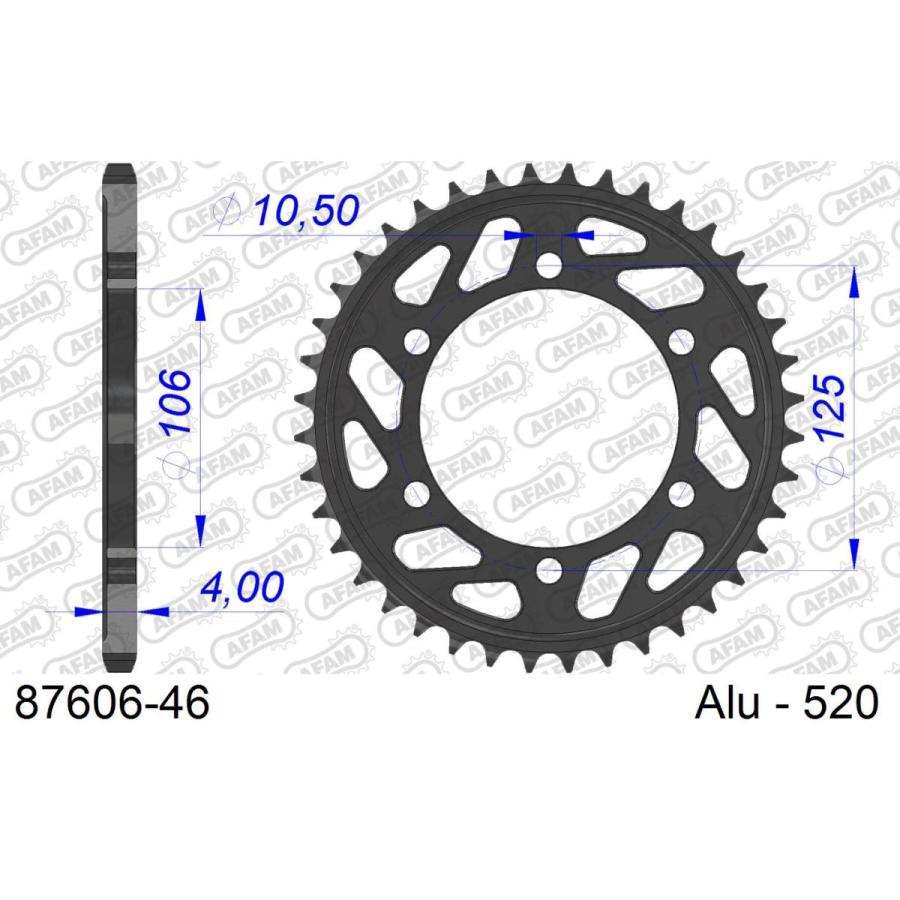 AFAM (アファム) リアスプロケット 520-46 675 Daytona #520 675 Street triple #520 87606-46 |  | 01