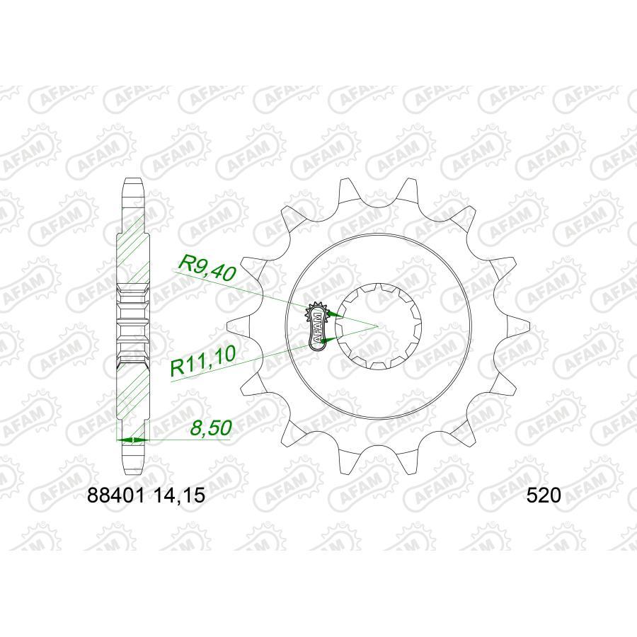 AFAM (アファム) Fスチールスプロケット 520-14 TRIUMPH Scrambler 400 X 88401-14 |  | 01