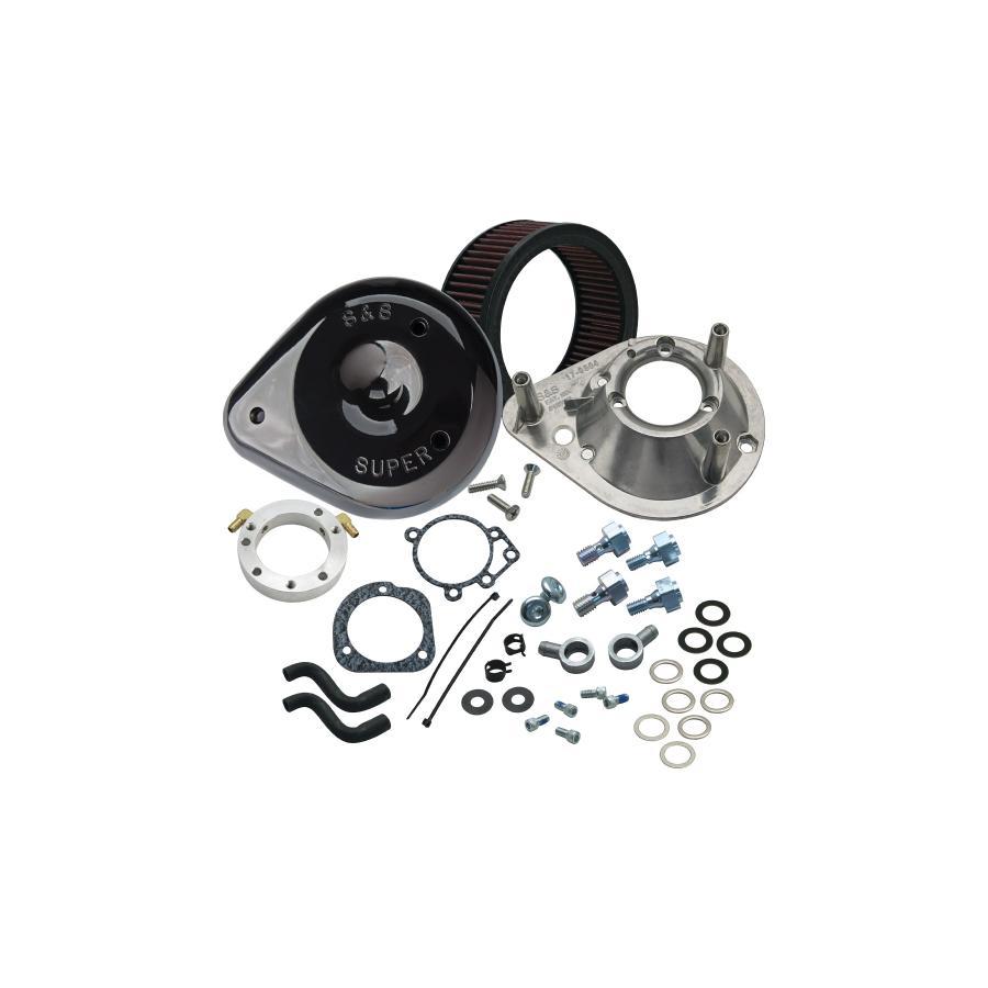 S&S (エスアンドエスサイクル) クラシックティアドロップ エアクリーナーキット グロスブラック ツインカム(ケーブル2本引) 99-17 170-0181A | 