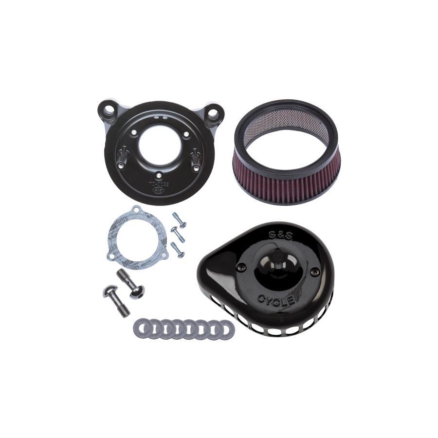 S&S (エスアンドエスサイクル) ステルス エアクリーナーキット ミニティアドロップ グロスブラック ツインカム(電子スロットル) 08-17 170-0438 | 