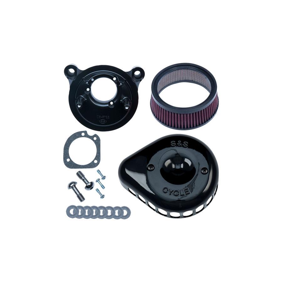 S&S (エスアンドエスサイクル) ステルス エアクリーナーキット ミニティアドロップ グロスブラック スポーツスター 91-06 170-0450 | 