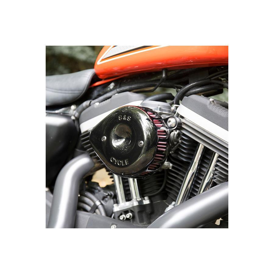 S&S (エスアンドエスサイクル) ステルス エアクリーナーキット ミニティアドロップ グロスブラック スポーツスター 91-06 170-0450 |  | 03