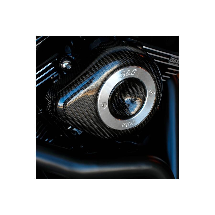 S&S (エスアンドエスサイクル) ステルス エアクリーナーキット カーボンティアドロップ ツインカム(ケーブル2本引) 170-0499 |  | 02