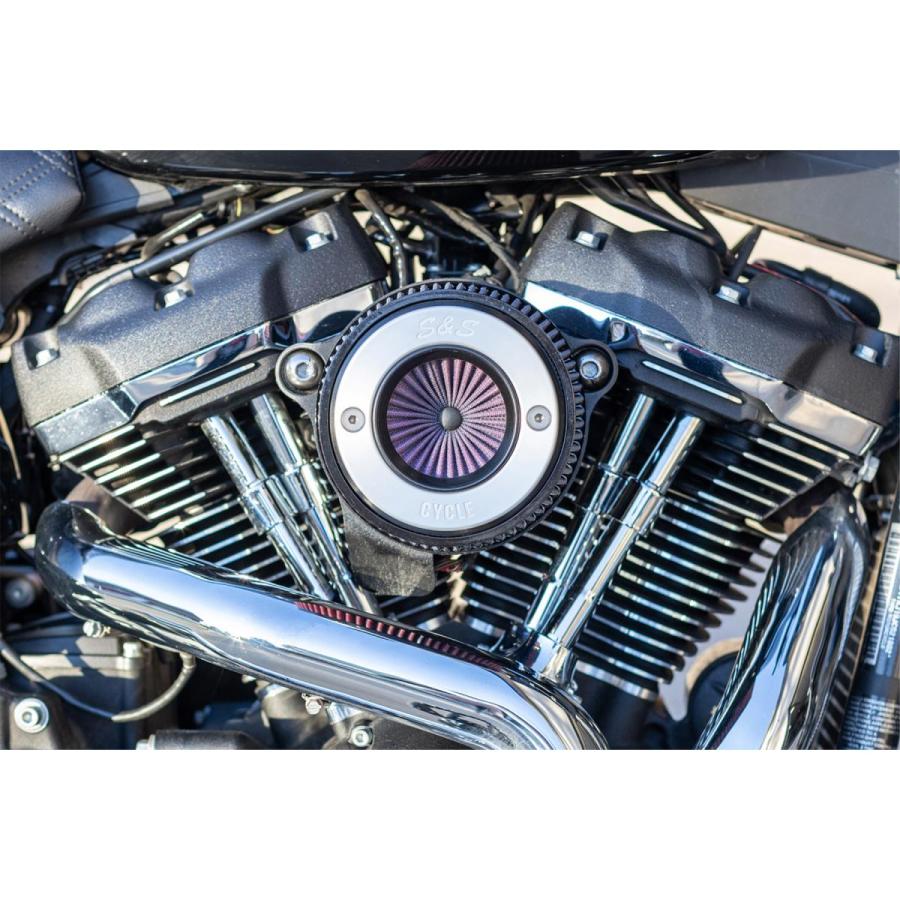 S\u0026S (エスアンドエスサイクル) AirStinger エアスティンガーステルス エアクリーナー アルミリング ナチュラルフィニッシュ ミルウォーキーエイト 170-0714Aの画像