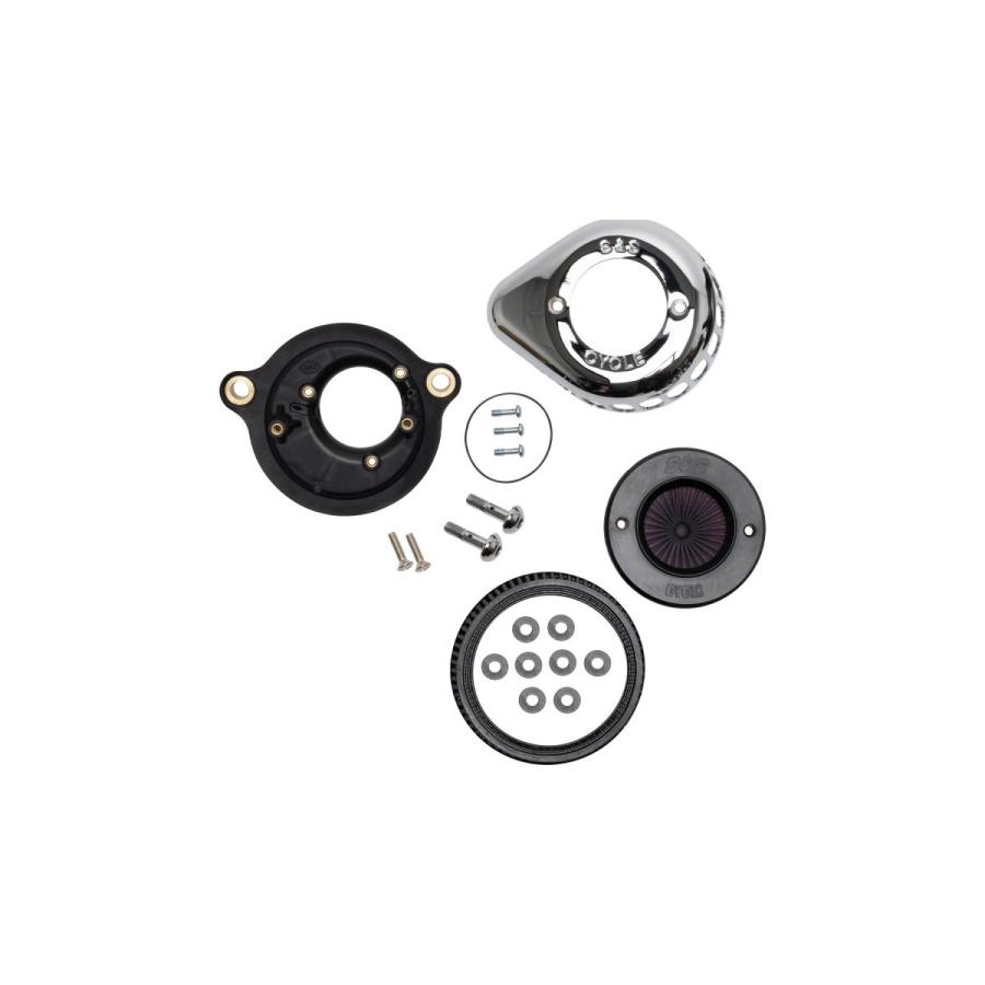 S&S (エスアンドエスサイクル) AirStinger エアスティンガーステルス エアクリーナーキット クローム ミルウォーキーエイト 170-0717A | 