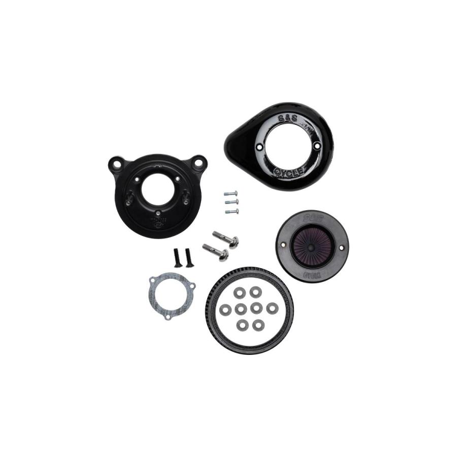 S&S (エスアンドエスサイクル) AirStinger エアスティンガーステルス エアクリーナーキット グロスブラック ツインカム(ケーブル2本引) 170-0722A | 