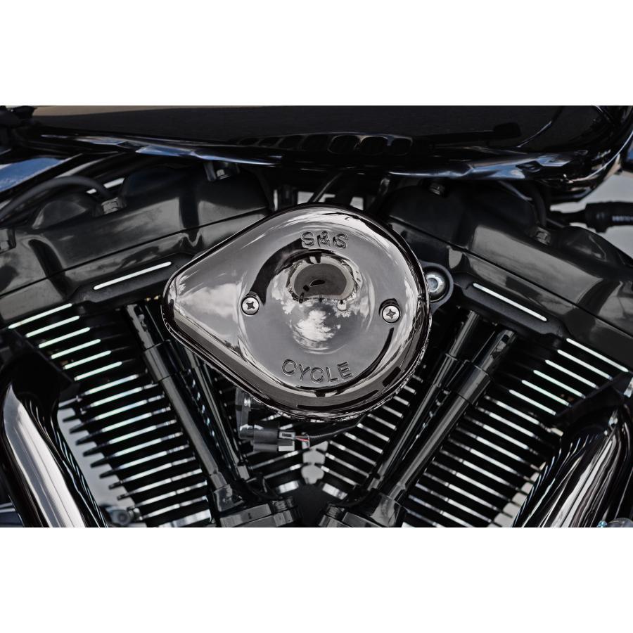 S&S (エスアンドエスサイクル) ステルス エアクリーナーキット ミニティアドロップ スモーキークローム Lava Chrome ミルウォーキーエイト 170-0782 | 