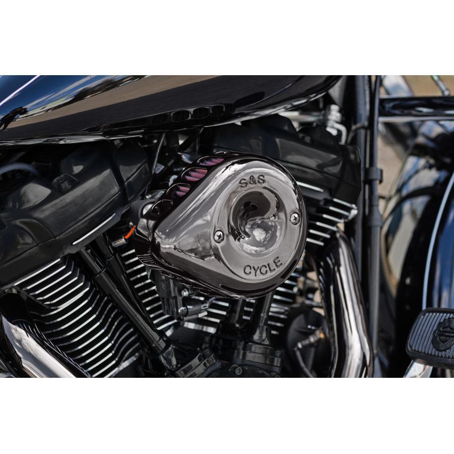 S&S (エスアンドエスサイクル) ステルス エアクリーナーキット ミニティアドロップ スモーキークローム Lava Chrome ミルウォーキーエイト 170-0782 |  | 01