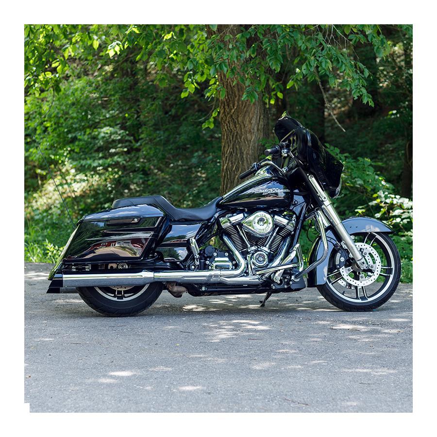 S&S (エスアンドエスサイクル) スリップオン Mk45カットラス クローム/ブラック M8 Touring 17-22 550-1011 | 