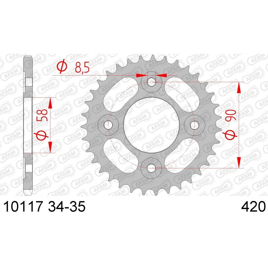 AFAM (アファム) リアスチールスプロケット 420-34 GROM/MSX125 MONKEY 125 10117-34 |  | 01