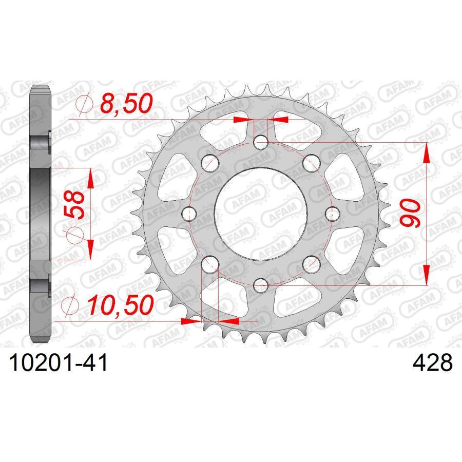 AFAM (アファム) リアスチールスプロケット 428-41 CB125K5/JX 75-81、CB125N 79、CB125S 76-85、CB125S3 76-85 10201-41 |  | 01