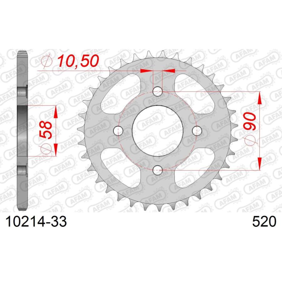 [特価品]アファム Rスチールスプロケット 520-33 CBX250S 10214-33 |  | 01