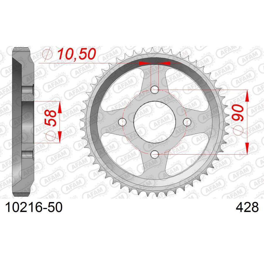 AFAM (アファム) リアスチールスプロケット 428-50 NX125 XL125R PARIS DAKAR 84-97 10216-50 |  | 01